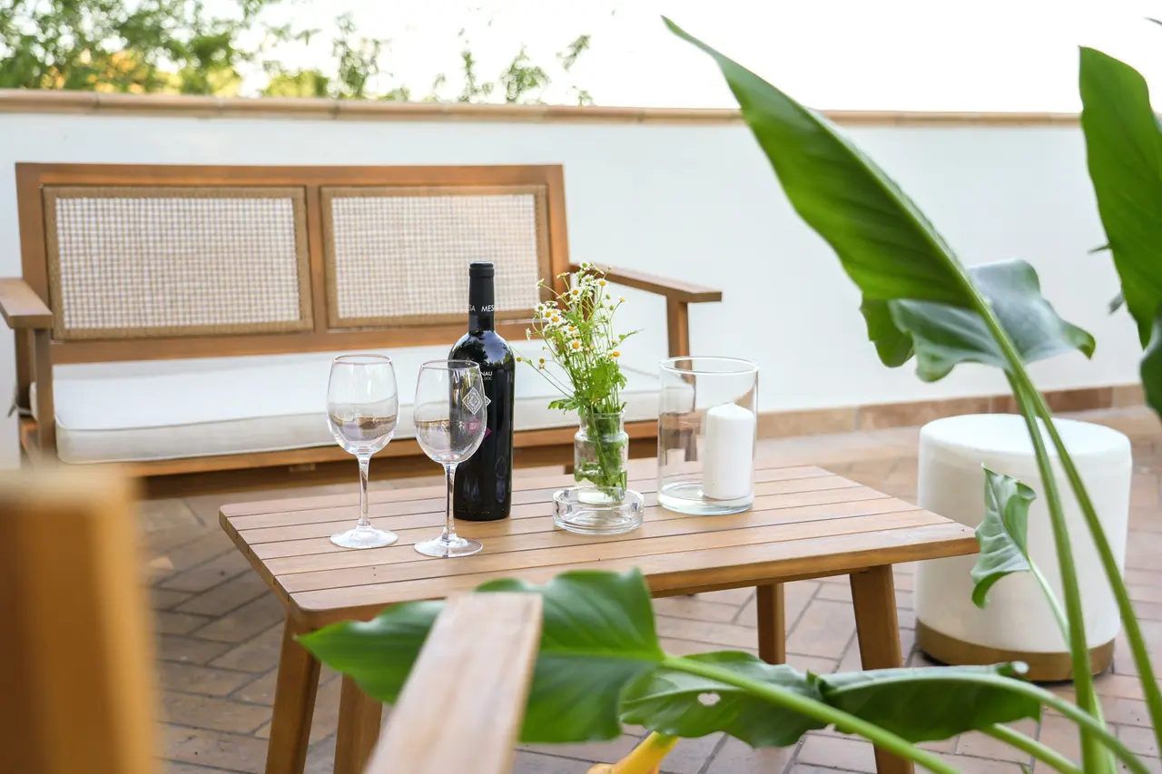 Giardino con buffet